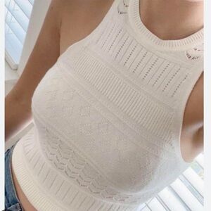 Abercrombie & Fitch high neck Pointelle sweater tank